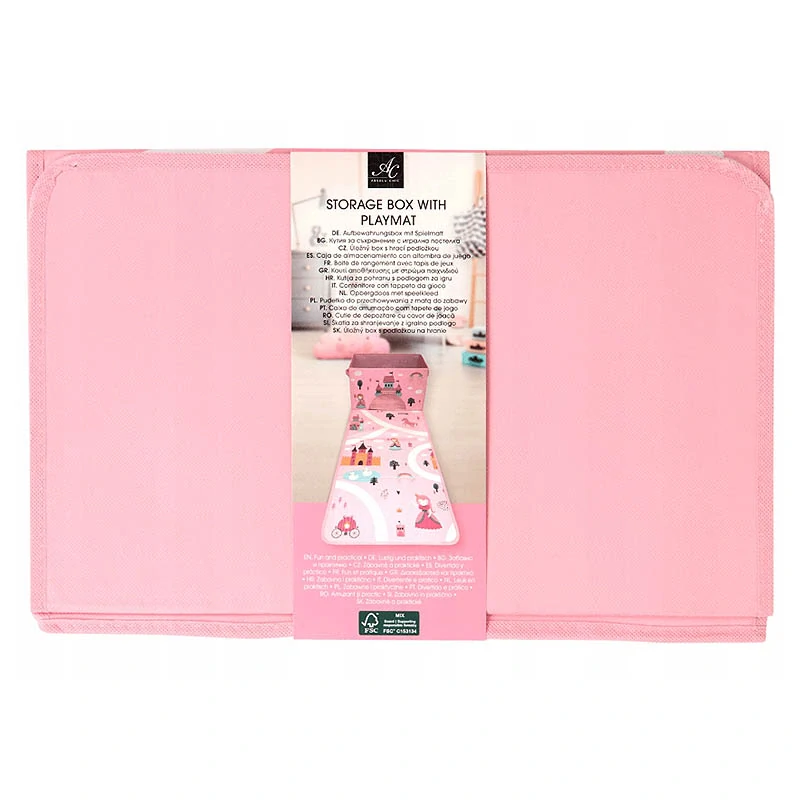Detský úložný box s hracou podložkou 39 × 24 × 97,5 cm – ružový