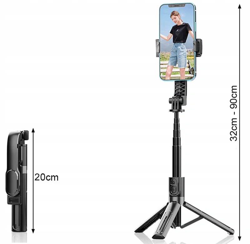 Kompaktný selfie držiak s funkciou statívu a Bluetooth ovládačom 90 cm
