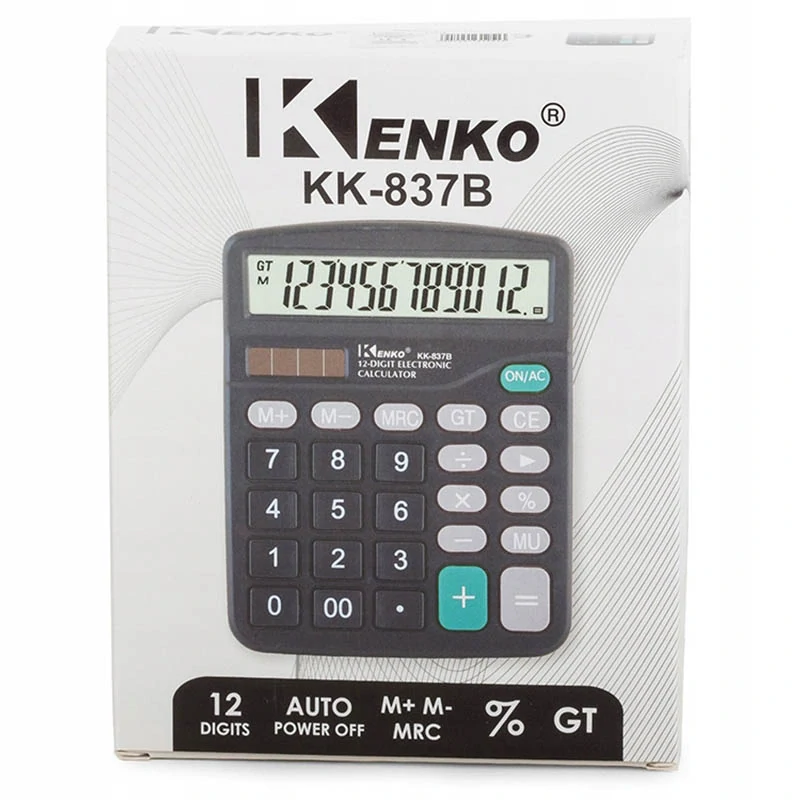 Kancelárska kalkulačka Kenko KK-837B s 12-miestnym displejom