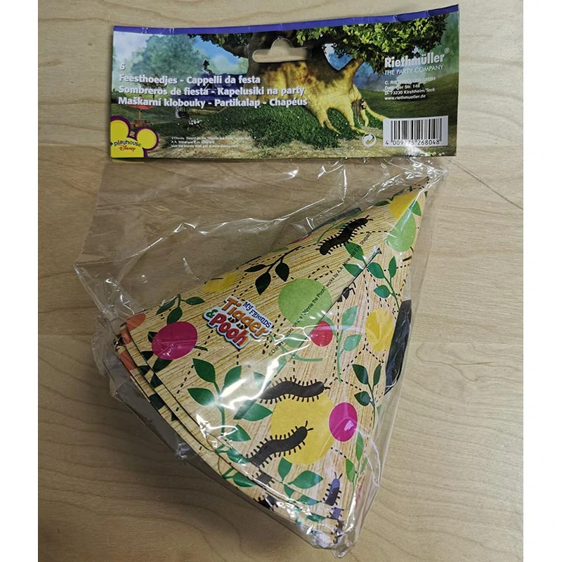 Party klobúky Žabka 18 × 12 cm – zeleno-žltý motív, balenie 6 ks
