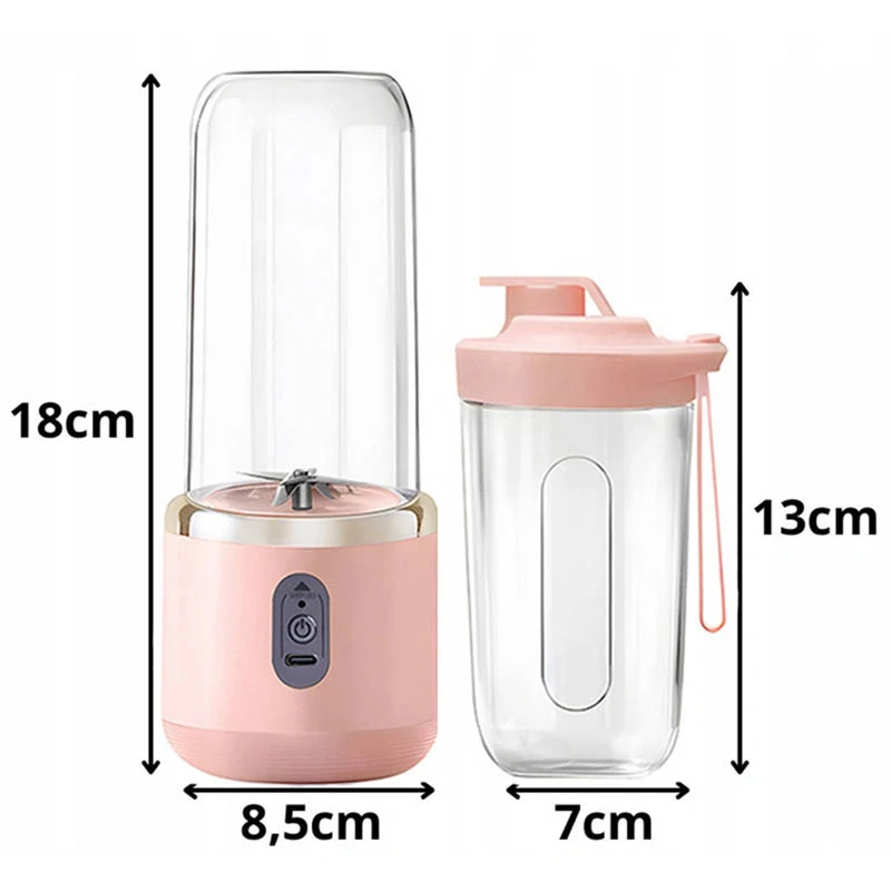 Prenosný smoothie blender USB 400 ml modrý