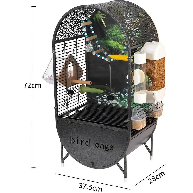 NUXIE® Parrot vtáčia klietka 72 cm – kovová voliéra s príslušenstvom
