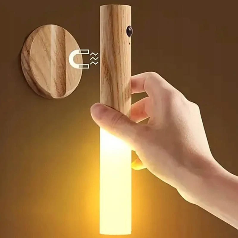 LED nástenná lampička so senzorom pohybu a magnetom tmavohnedá