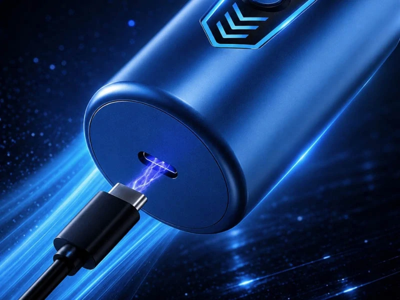 Mini elektrický bezdrôtový holiaci strojček modrý