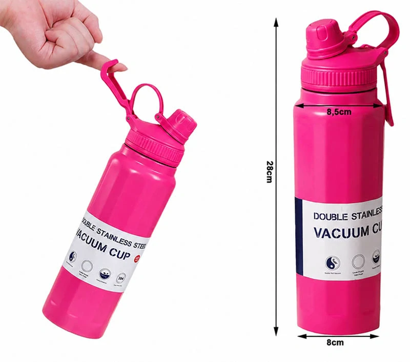 Nerezová termoska s náustkom 700 ml ružová