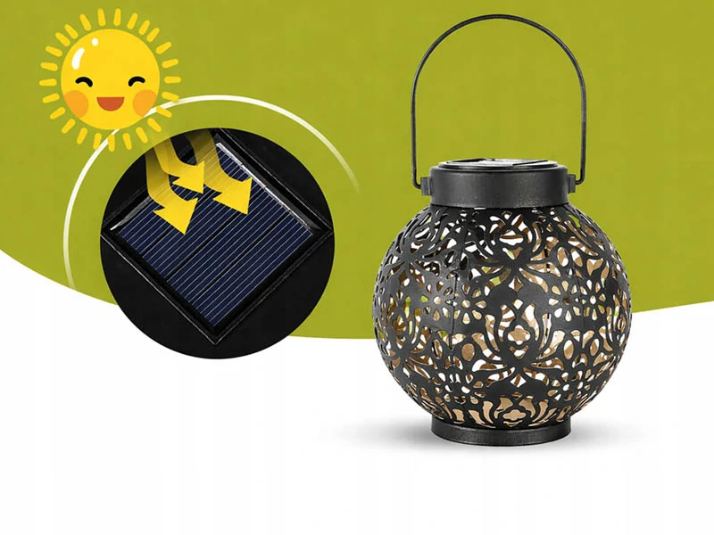 Solárny LED lampión solárny čierny