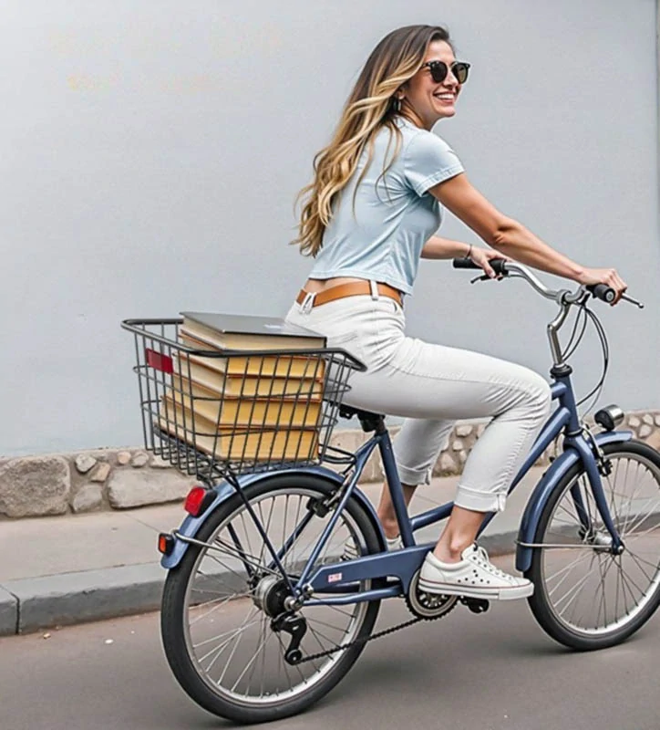 Zadný kovový košík na bicykel s odrazkou
