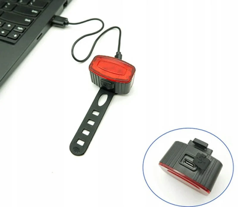 Súprava predného a zadného LED svetla na bicykel s USB-C nabíjaním