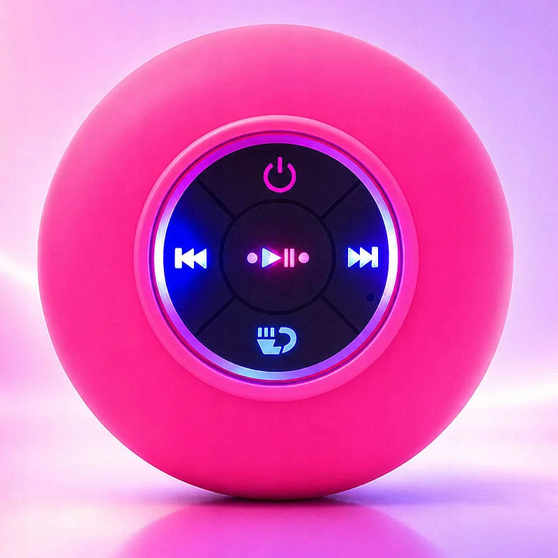 Ružový mini Bluetooth reproduktor s prísavkou IPX4