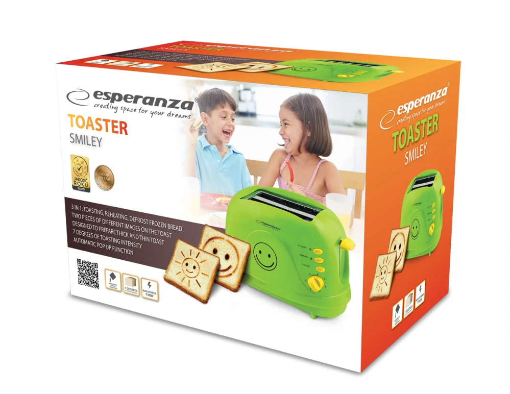 Zelený hriankovač Esperanza SMILEY 750 W