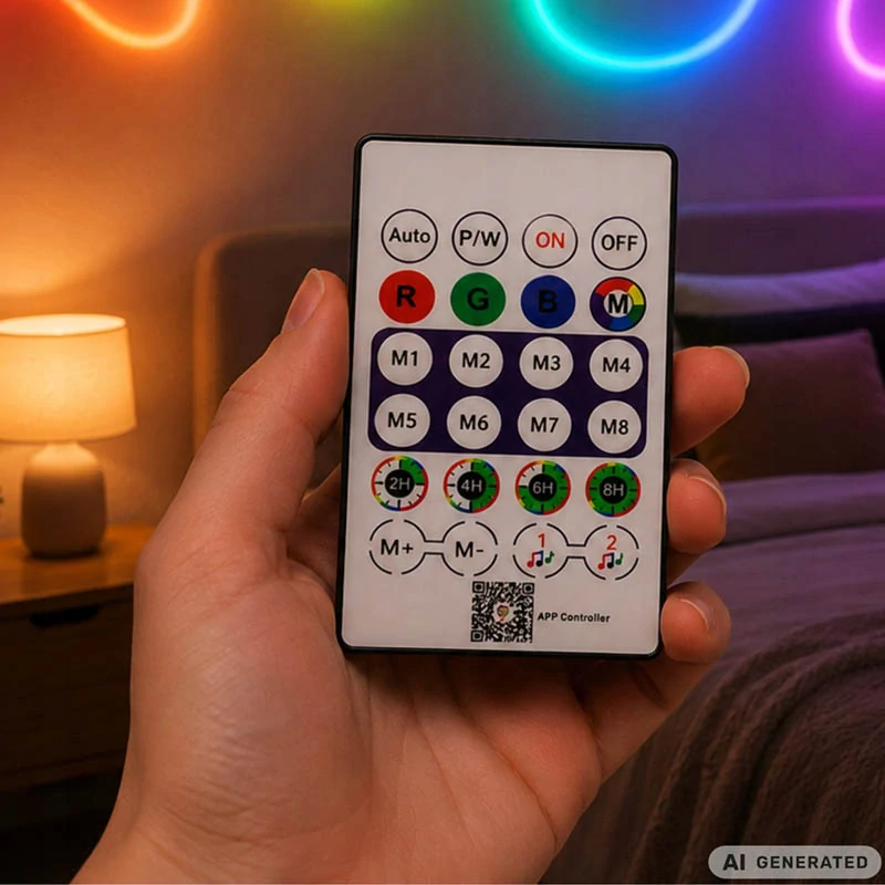 Flexibilný neónový RGBIC LED pás 360° 5 m s Bluetooth, aplikáciou a diaľkovým ovládačom