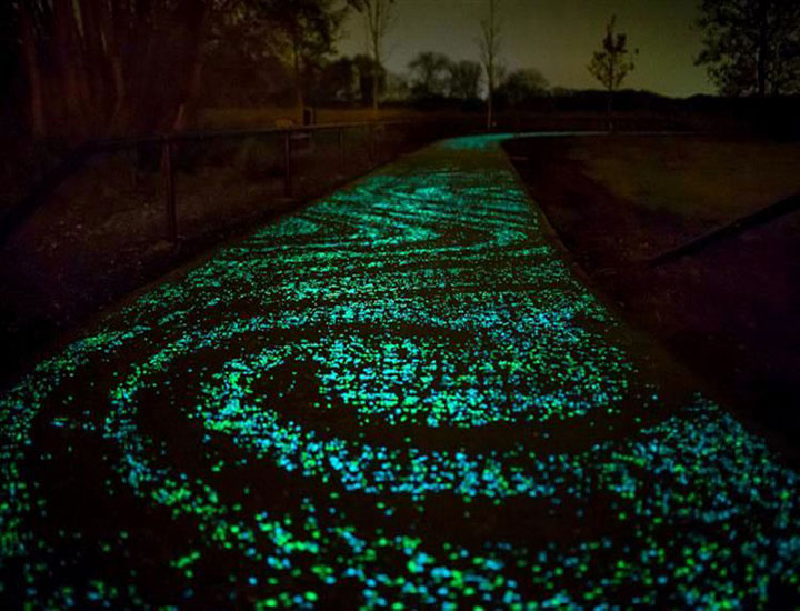 Fluorescenčné kamienky 100ks zelené
