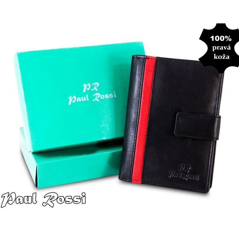 Peňaženka kožená Paul Rossi black/red