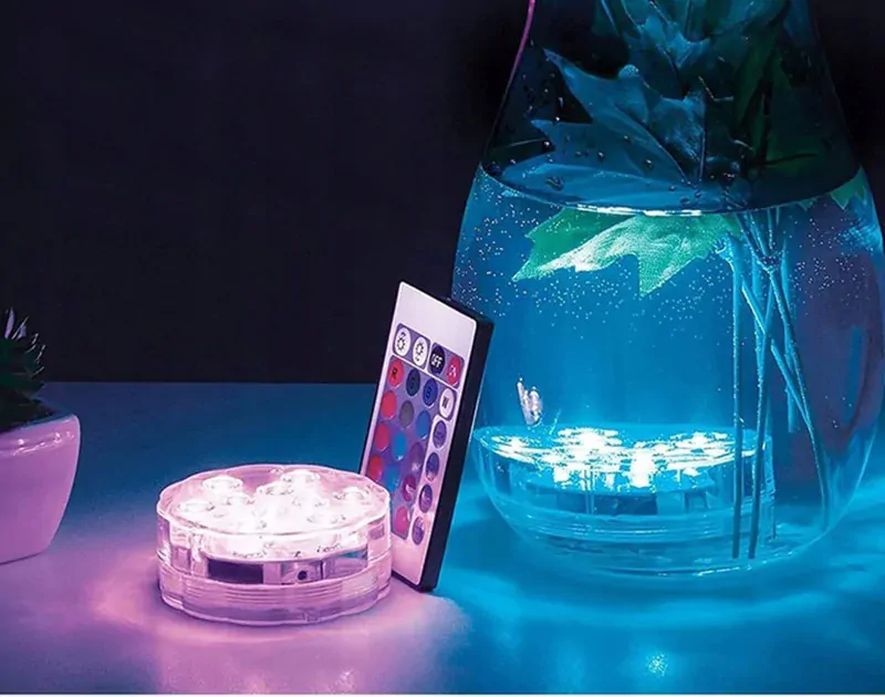 Vodotesná 10LED RGB bazénová lampa s ovládačom