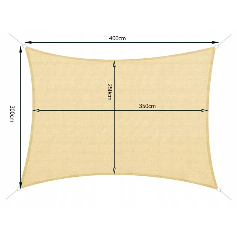 Tieniaca plachta 4 x 3 metre béžová