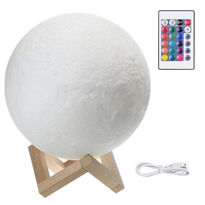 Nočná LED lampa Mesiac 14 cm s diaľkovým ovládaním