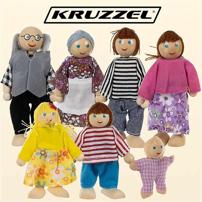 Miniatúrne drevené bábiky 7 ks