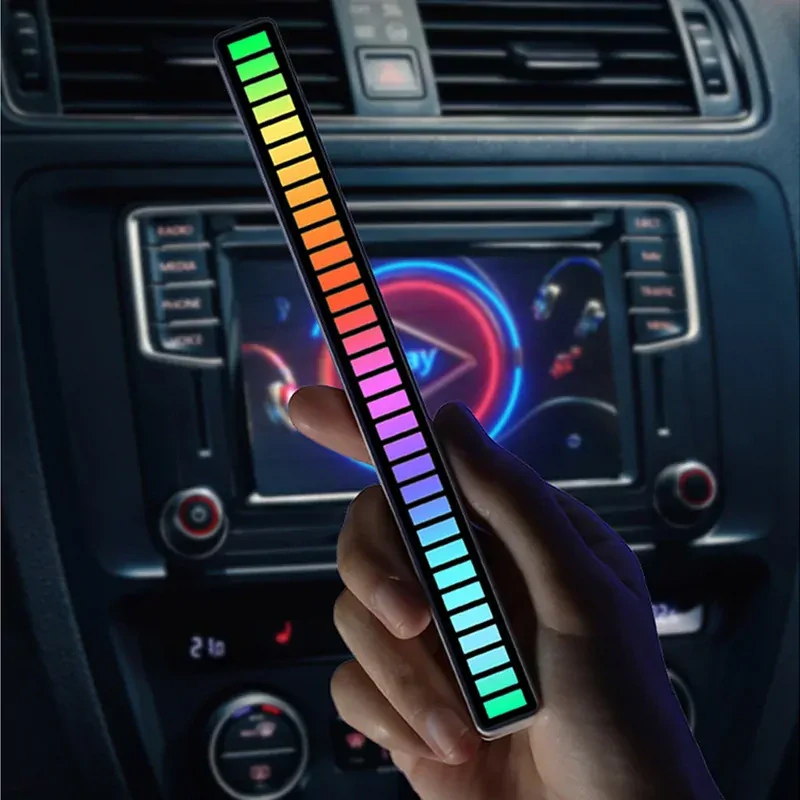 LED panel reagujúci na zvuk na batérie čierny