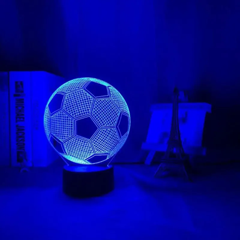LED nočná lampa futbalová lopta RGB
