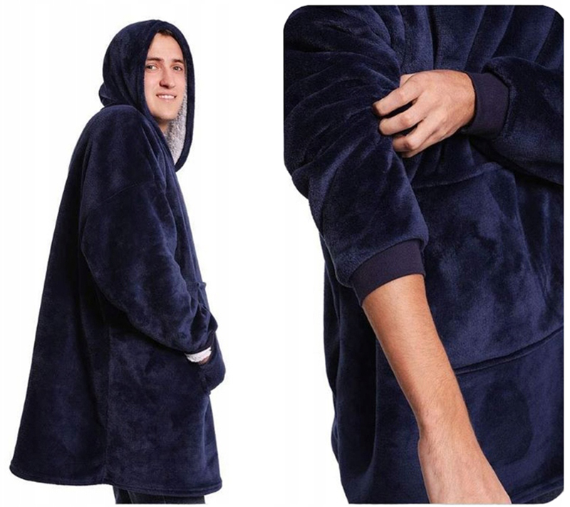 Teplá bunda XXL Oversize unisex tmavomodrá