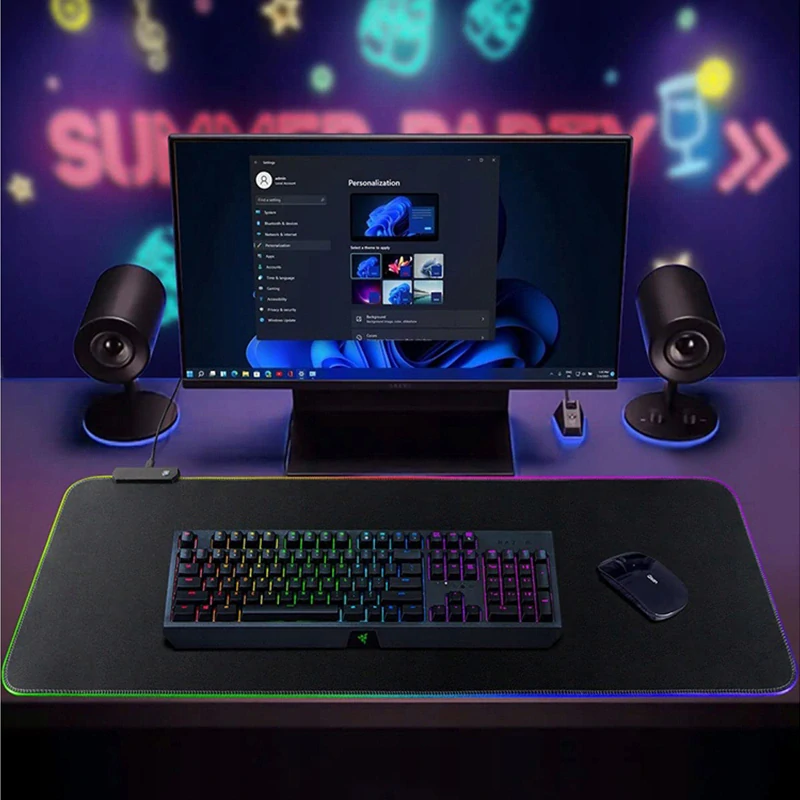 Hráčska podložka pod myš s RGB podsvietením 80x30cm
