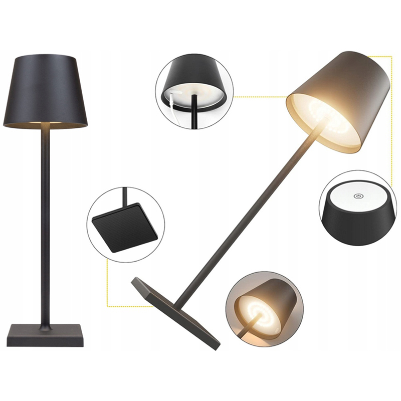 Stolná lampa dotyková 38cm 3W USB