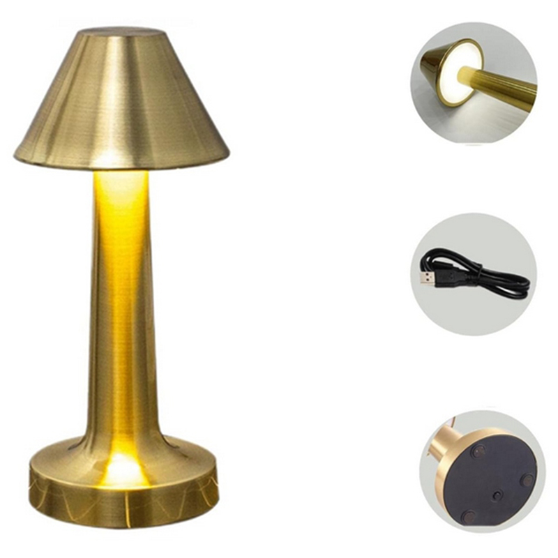 Stolná lampa A12 dotyková 23cm 3W USB
