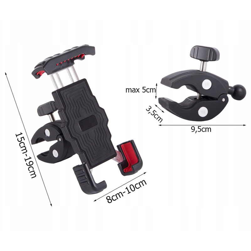 Protinárazový držiak telefónu na bicykel