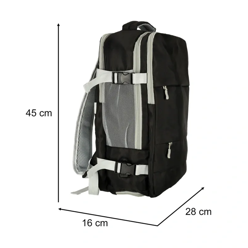 Cestovný ruksak do lietadla s USB portom 45 × 16 × 28 cm – čierny