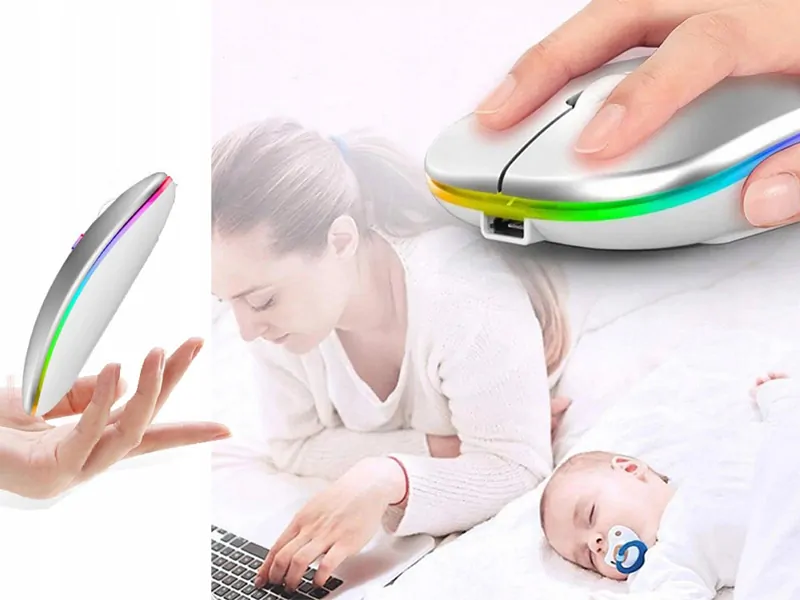 Myš bezdrôtová optická slim biela