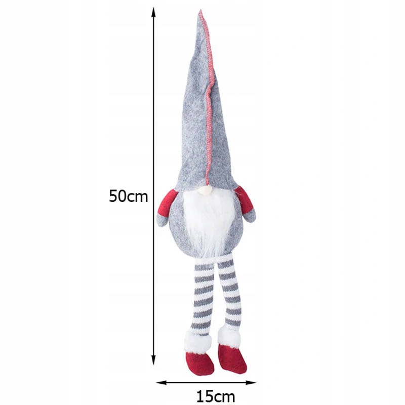 Vianočný škriatok 50cm sivý