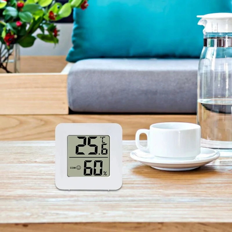Meteorologická stanica s teplomerom a vlhkomerom biela