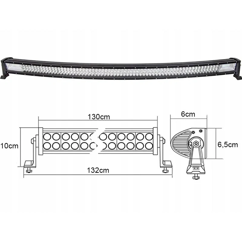 Pracovná LED lampa 675W na auto 130cm