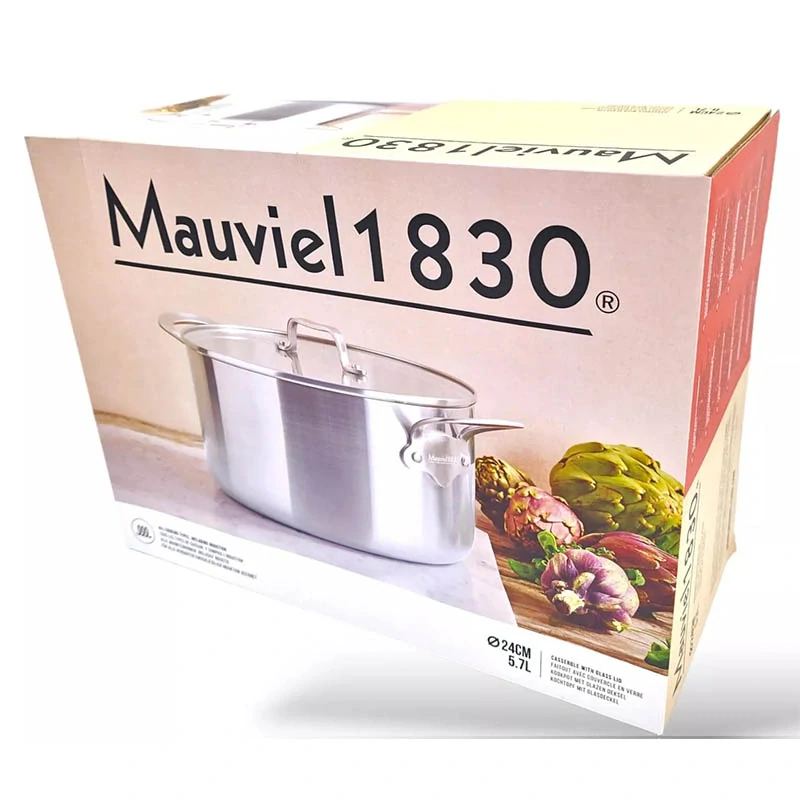 Mauviel 1830 - Nerezový hrniec so sklenenou pokrievkou: 24 cm / 5,7 L