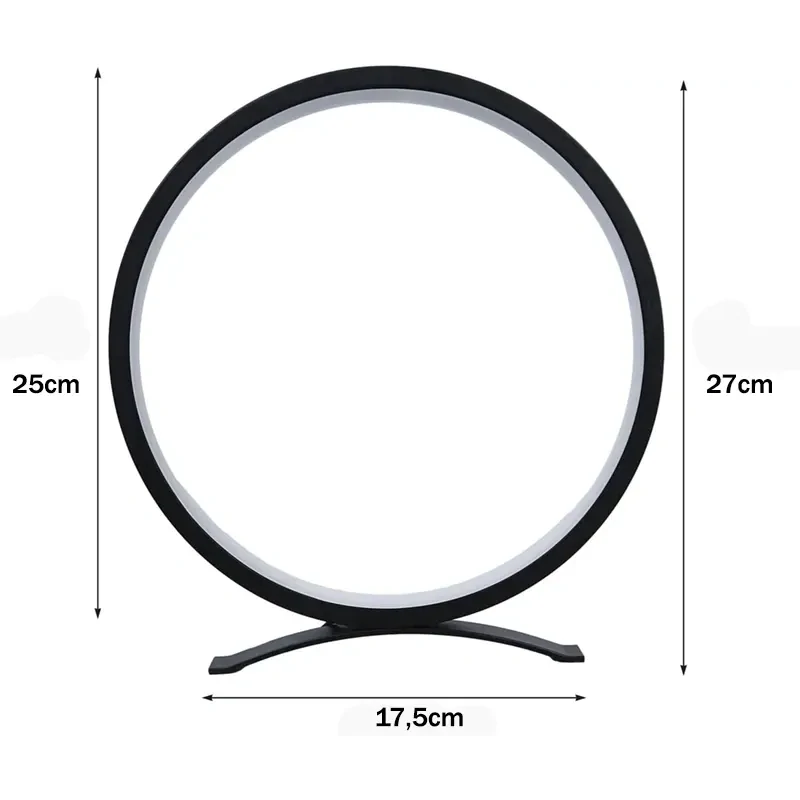 Moderná okrúhla stolová LED lampa čierna