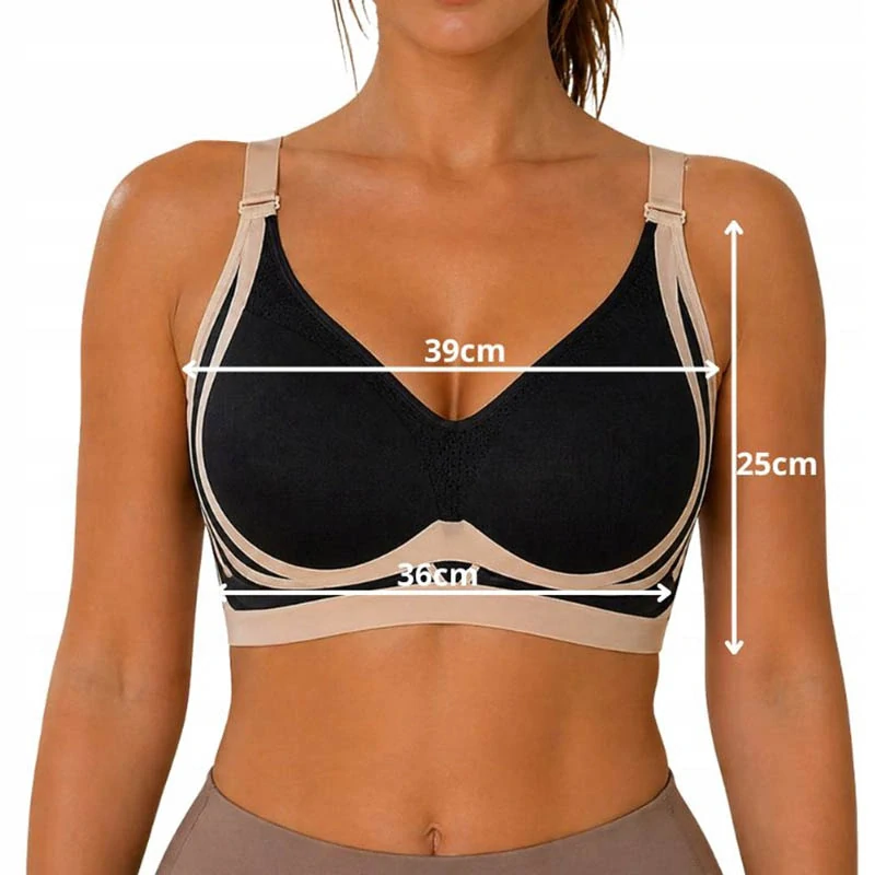 Dámska športová podprsenka push up 2XL čierna