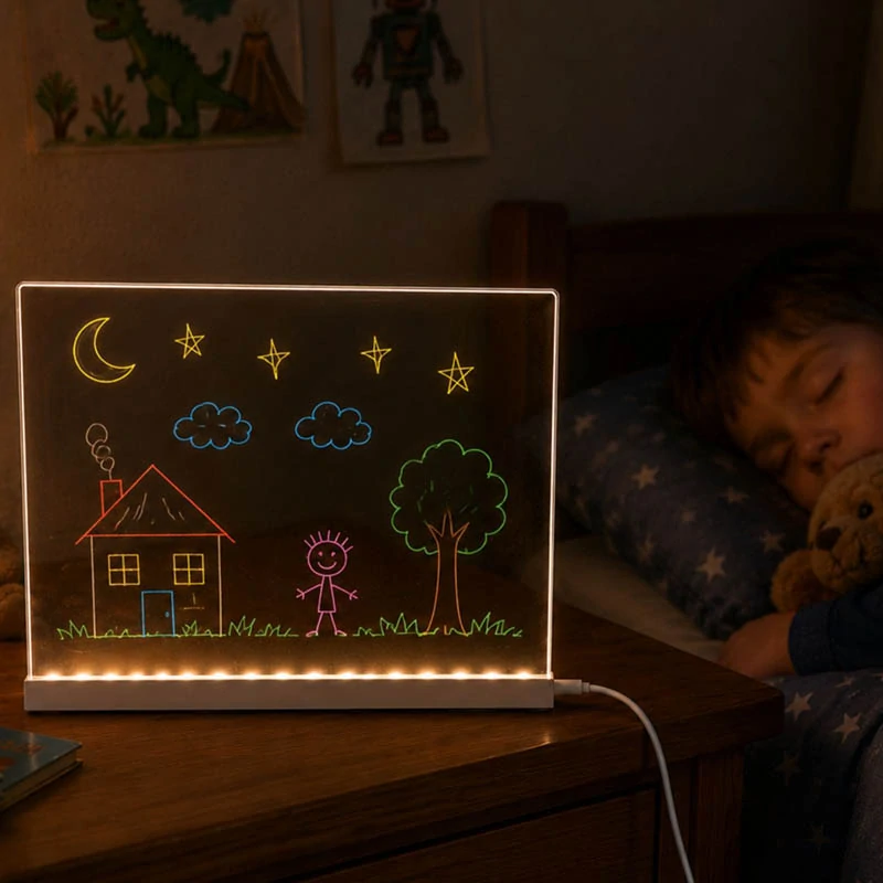 LED akrylová tabuľka na písanie s podsvietením