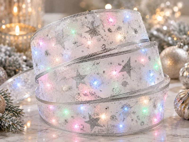 Vianočná LED stuha na stromček 4 m biela