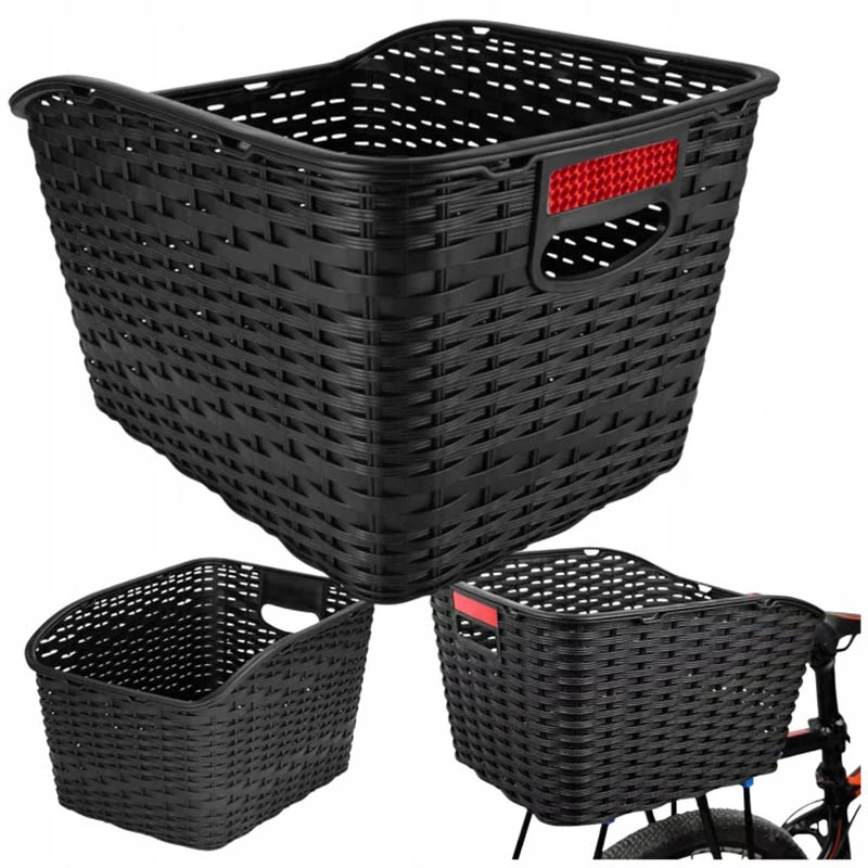 Zadný plastový košík na bicykel s odrazkou
