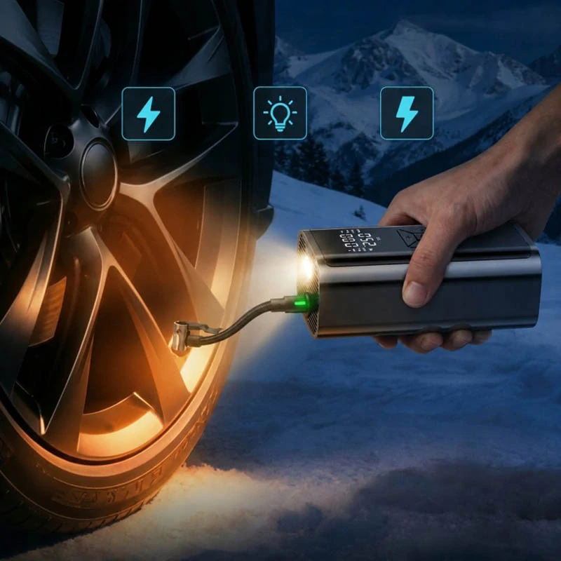 Akumulátorový kompresor 6500 mAh s napájaním 12 V