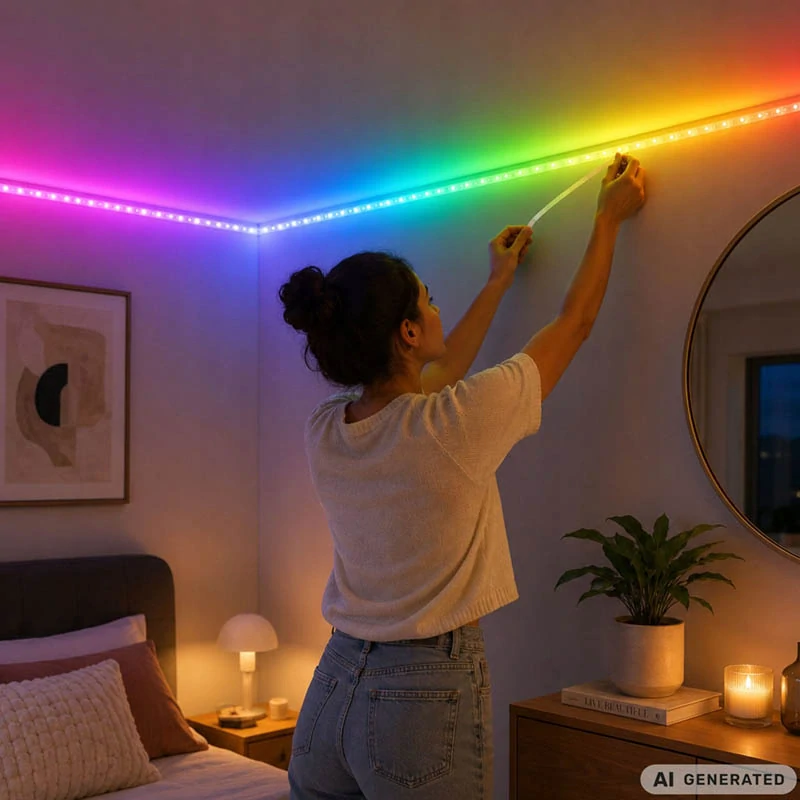 RGB LED pás 10 m 5050, 12 V, s aplikáciou, ovládačom a Music Sync