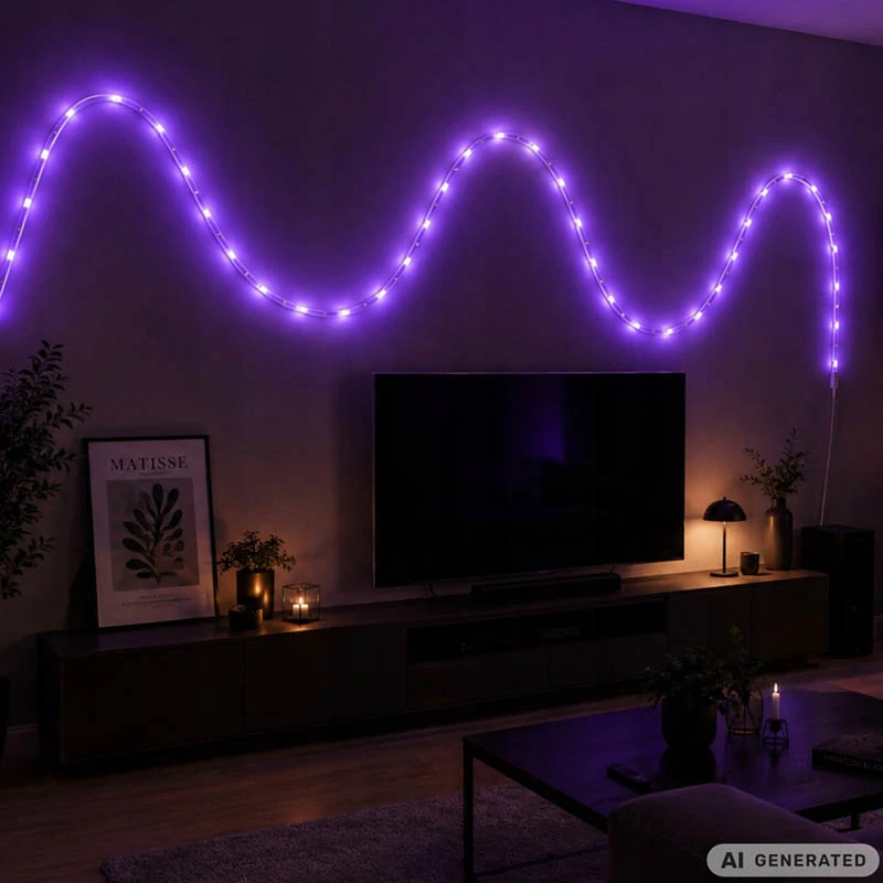 Flexibilný neónový RGBIC LED pás 360° 5 m s Bluetooth, aplikáciou a diaľkovým ovládačom