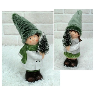Dieťa so stromčekom - Vianočná figúrka keramická 18cm
