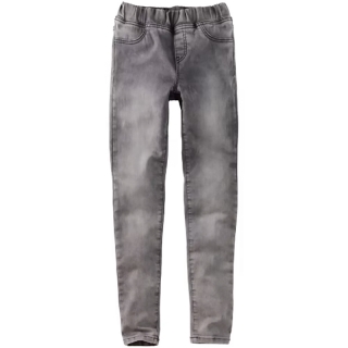 Dievčenské džínsové legíny Slim Fit šedé č.152