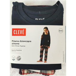 CLEVÉ - Pyžamo zimné dievčenské modré 122/128