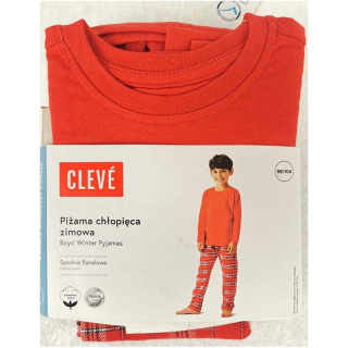 CLEVÉ - Pyžamo zimné chlapčenské červené 98/104