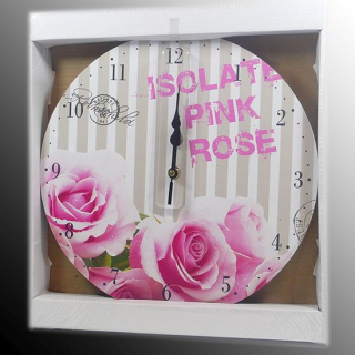 Hodiny nástenné 30cm Pink rose