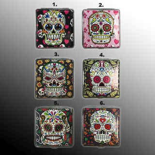 Tabatierka nerezová SKULL color