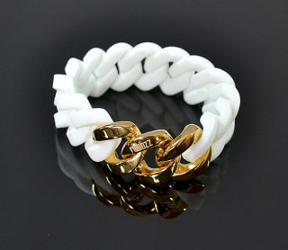 Náramok RUBBZZ WHITE & GOLD