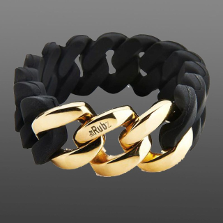 Náramok RUBBZZ BLACK & GOLD